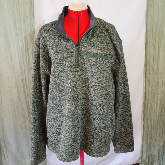 Eddie Bauer Green Fleece Lined Pullover Long Sleeve Sweat Shirt Jacket Size XL - Picture 1 of 5